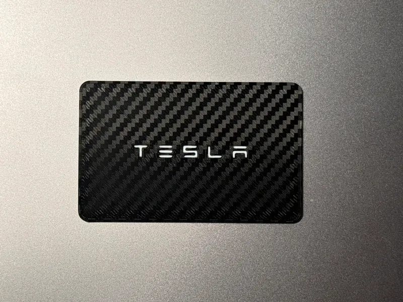 Tesla Key Card - Dual Side - Carbon Fiber Texture