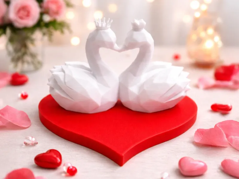 Love Swans – Romantic 3D Valentine Decoration