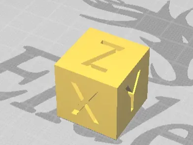 Xyz calibration cube with z offset m letter test