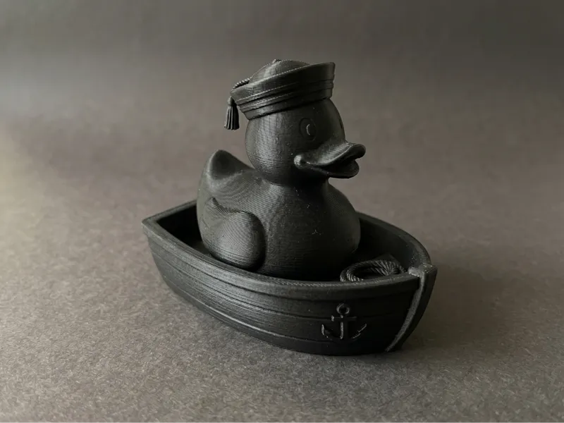 Sailor Duck Figurine with Boat - Nautical Desk Dec