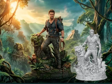 Figura decorativa: Nathan Drake, Uncharted — referencia de MakerWorld