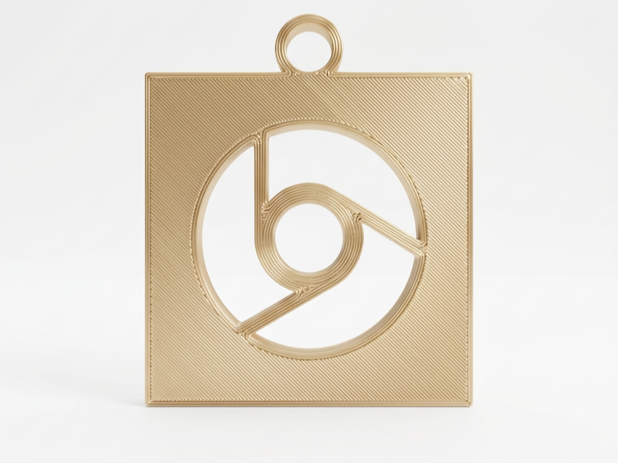 Chrome Inspired Logo Keychain