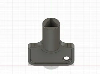 Triangular key 10mm for container or cabinet 