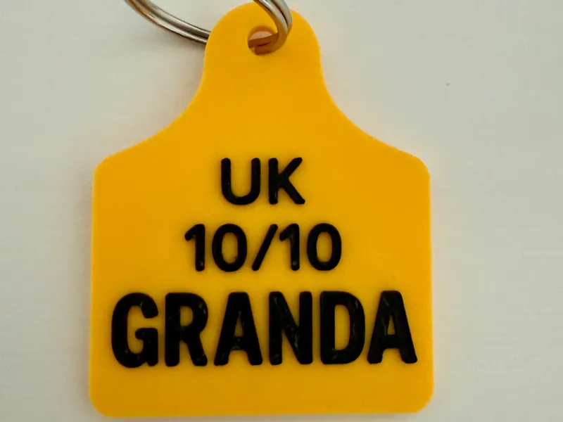 Cattle Ear Tag Keychain