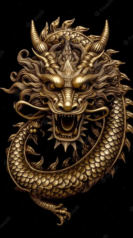 Golden Dragon Wall art 2d Art 