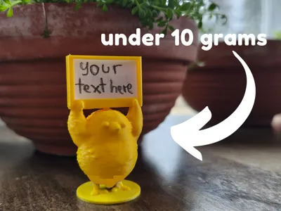 Miniature Easter Chick With Sign