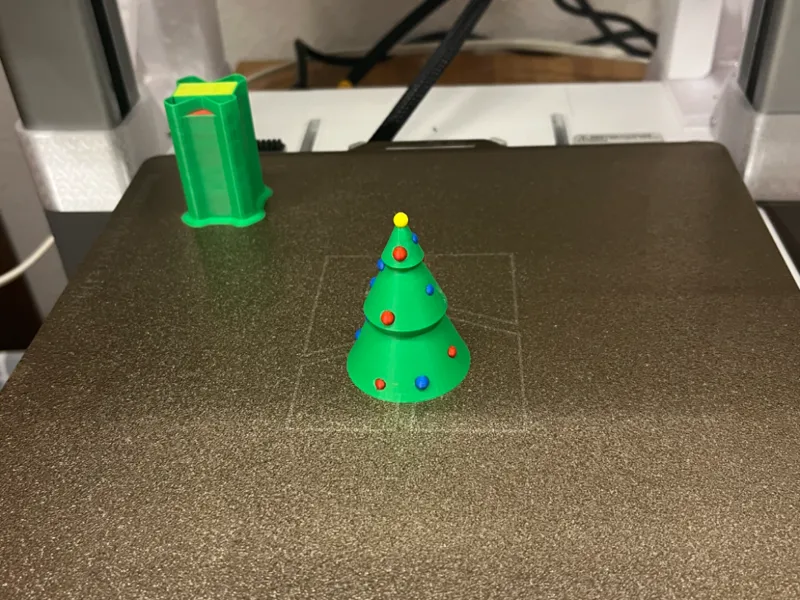 Small simplistic Christmas tree with lights