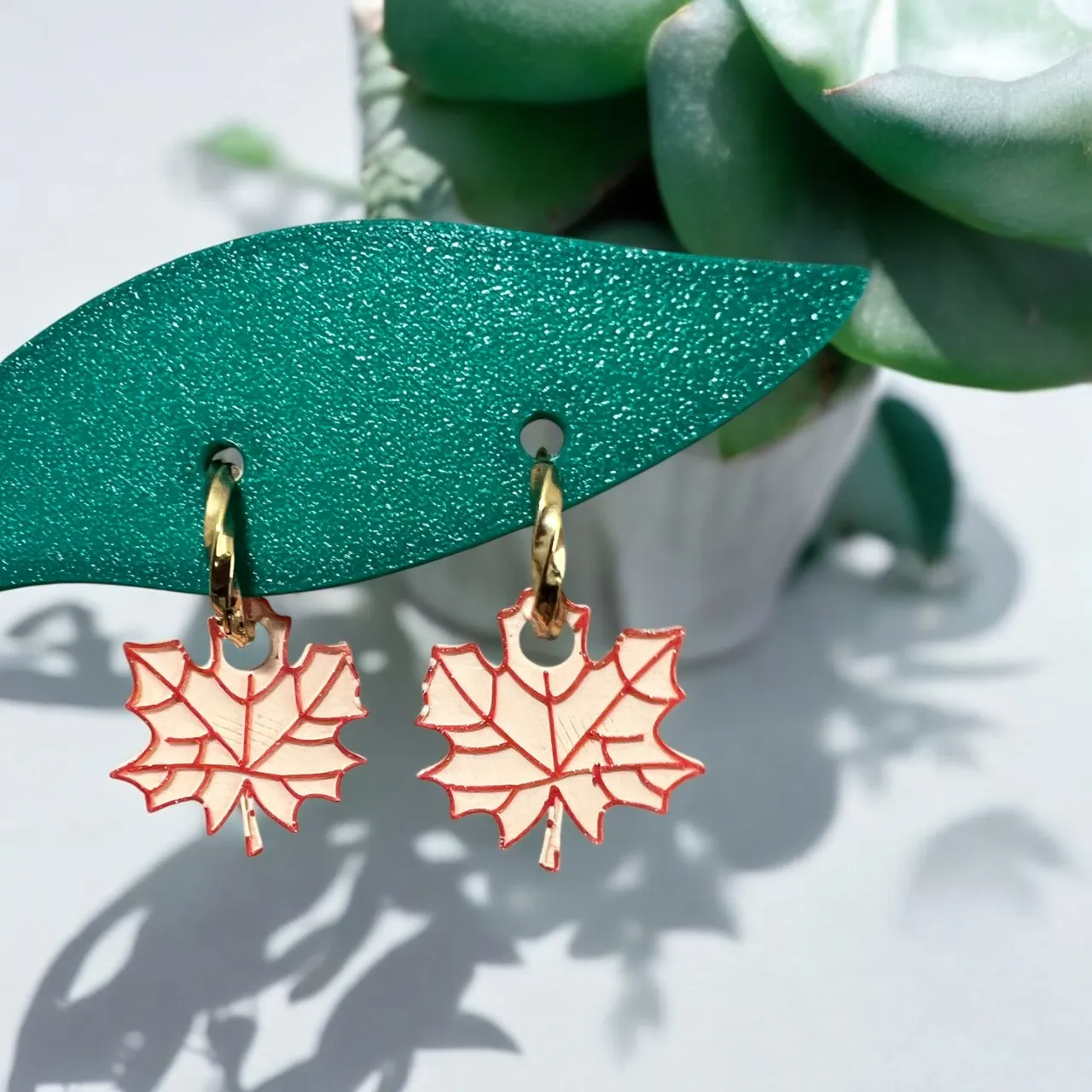 Pendientes charms hojas view 2
