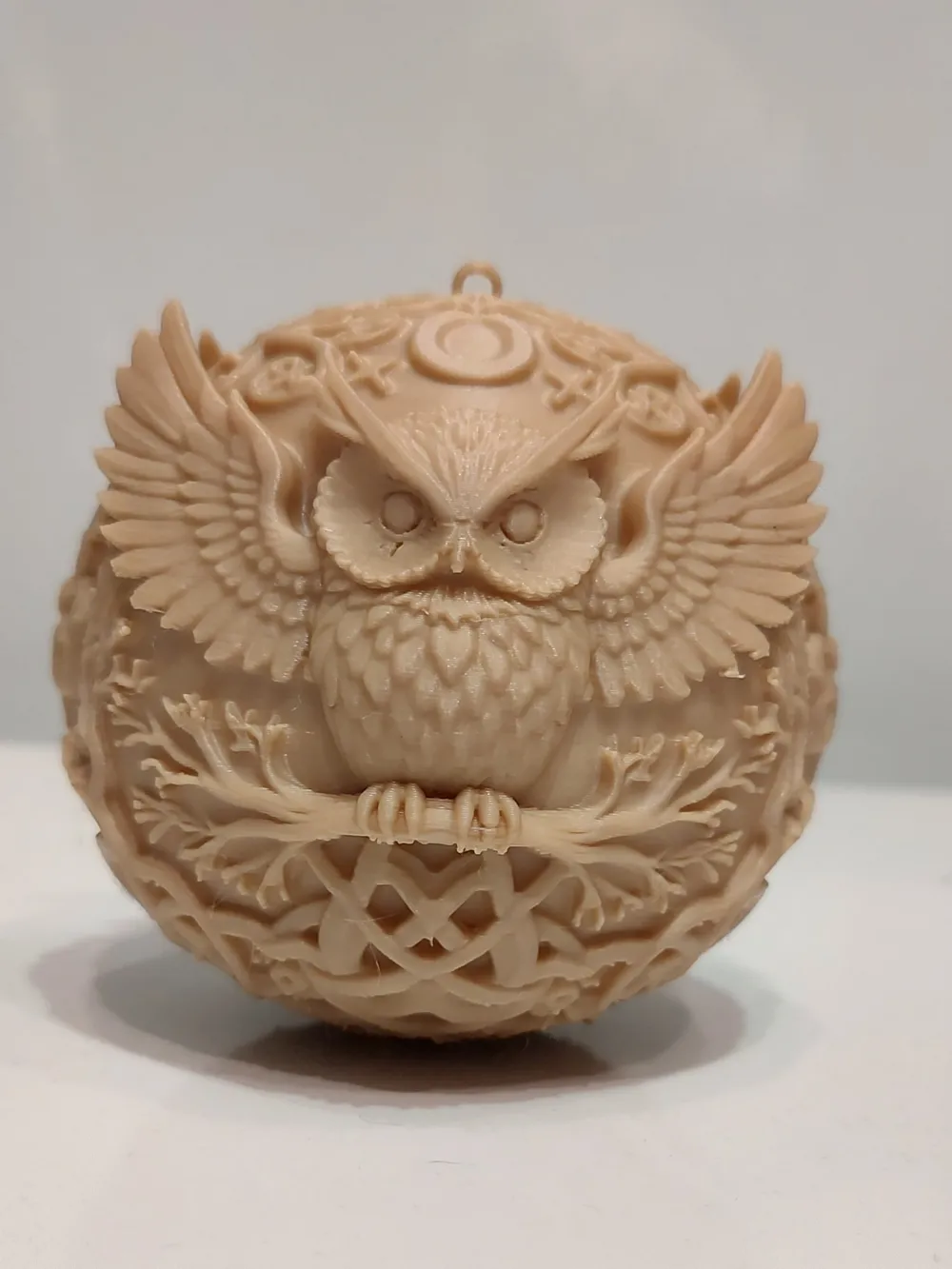 Moon Owl Sphere – Magic Ornament - Free 3D Print Model - MakerWorld