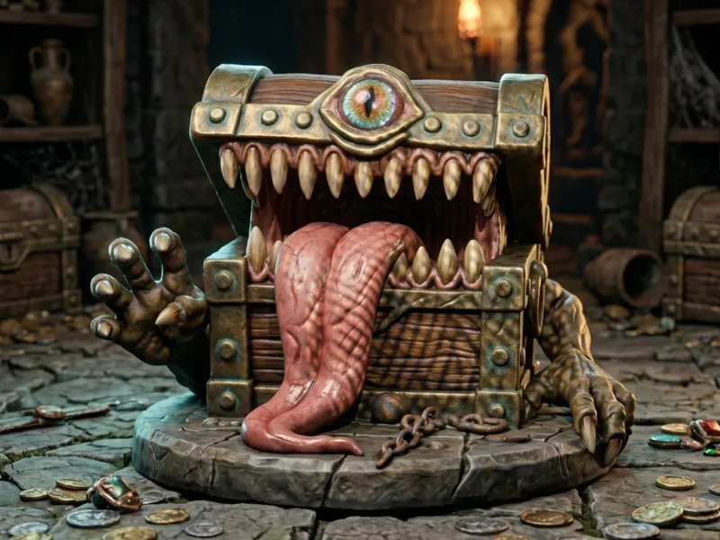 The Awakened Mimic Chest Tabletop Monster Figurine