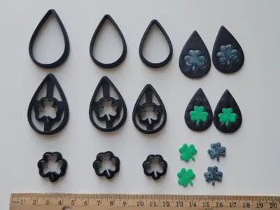 Shamrock Drop Earrings or Charm Clay Cutters