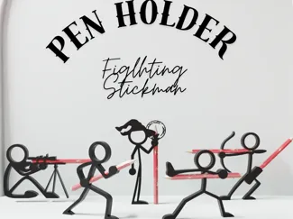 Stickman Warrior Pen Holder