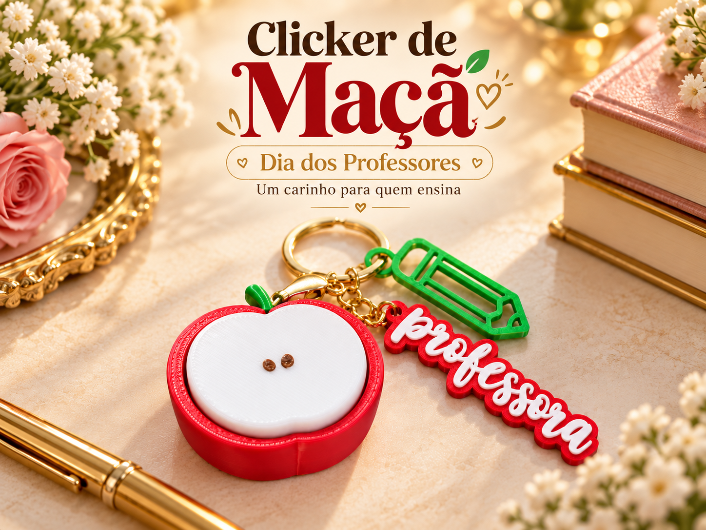 Chaveiro clicker com espelho Dia dos professores - 1