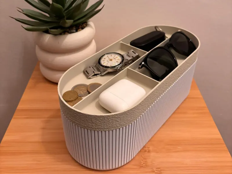 Organizer Modern Ribbed Storage Box 