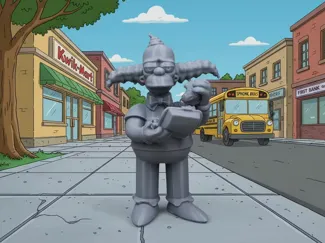 Krusty with burger