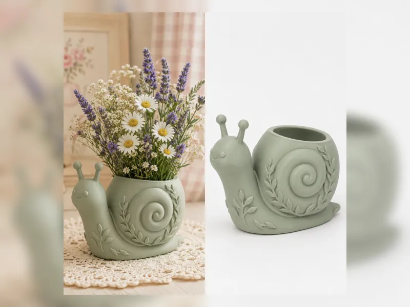Sage Snail Garden Vase