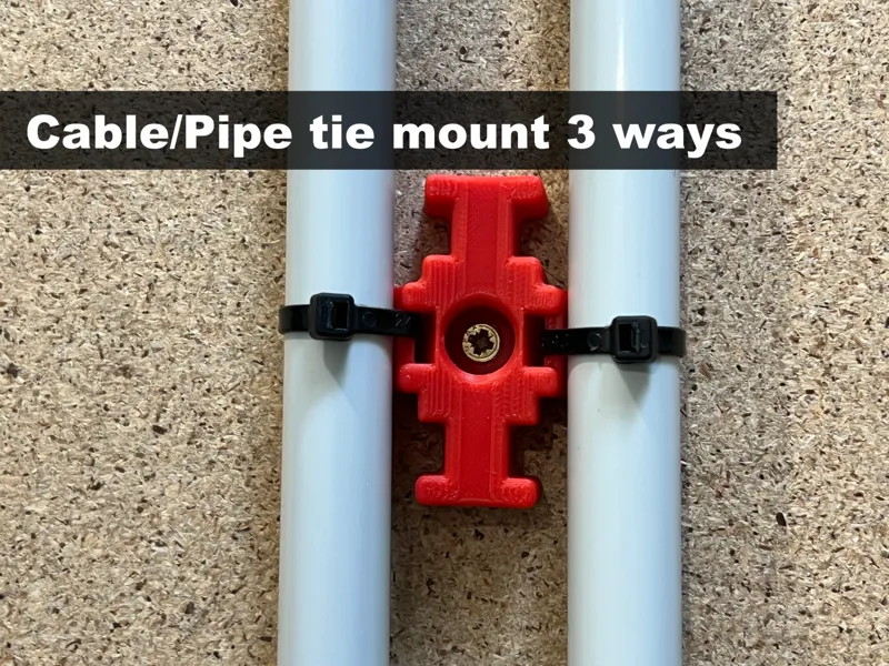 Cable / Pipe tie mount 3 ways