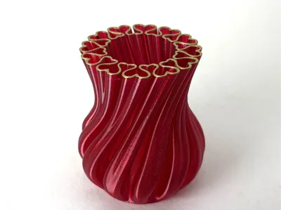 "Touching Hearts" Spiral Vase