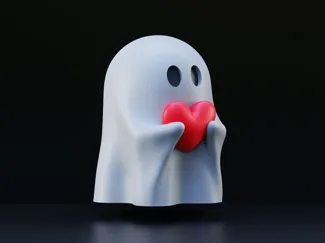 Halloween Ghost with Heart 