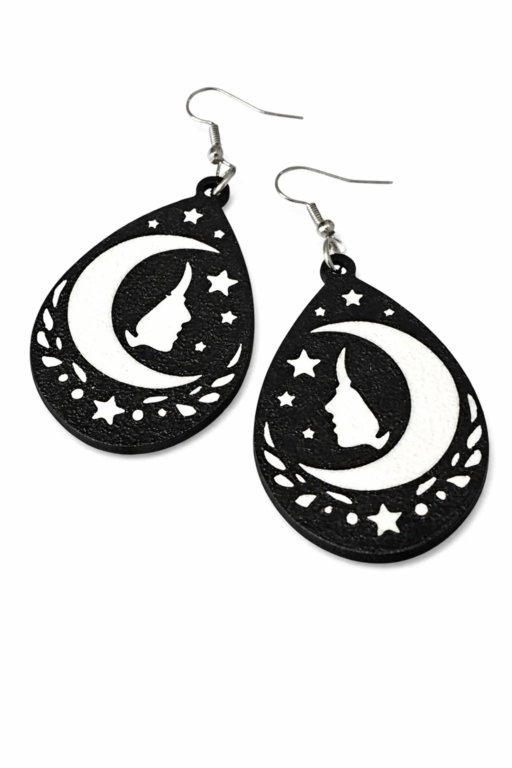 Celestial Moon Goddess Teardrop Earrings view 2