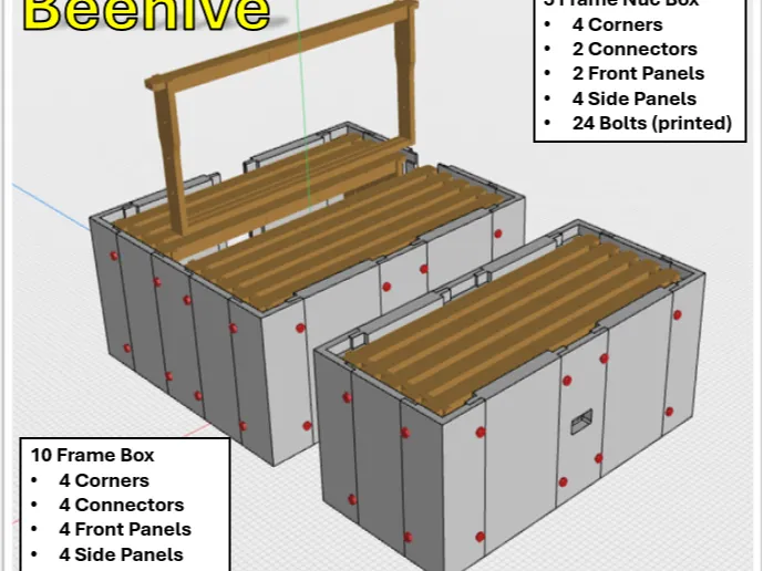 Beehive Deep Box 5 or 10 Frame - Langstroth