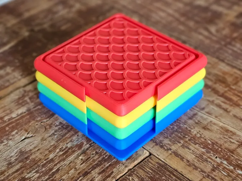 Coasters with Hidden Bottle Opener (Patterned Top)