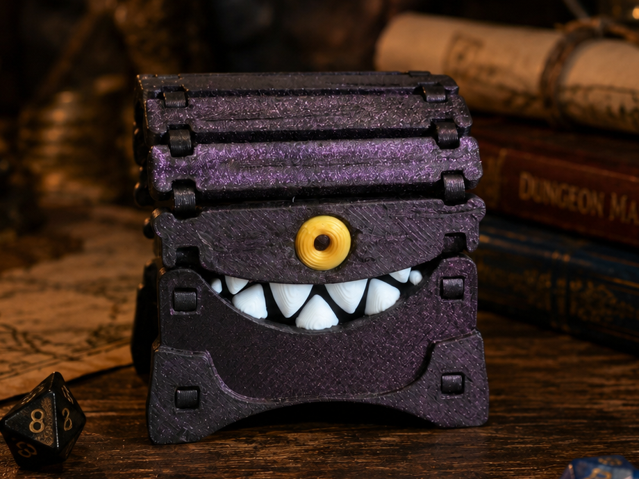 Mini Mimic Treasure Chest – RPG Dice Holder