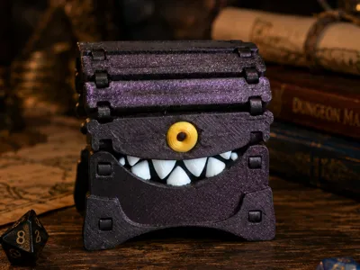 Mini Mimic Treasure Chest – RPG Dice Holder