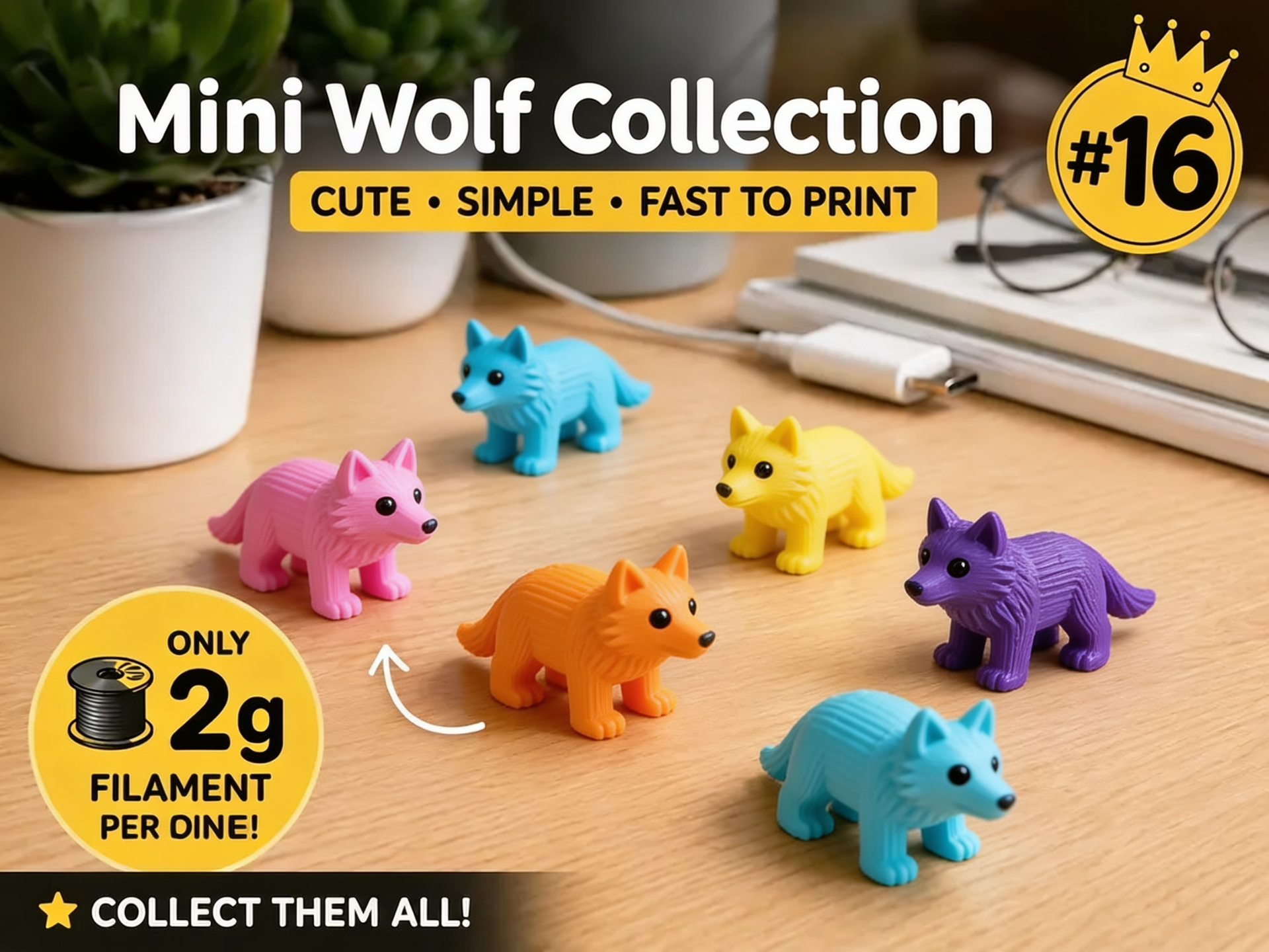 Mini Wolf Fidget - Micro Zoo