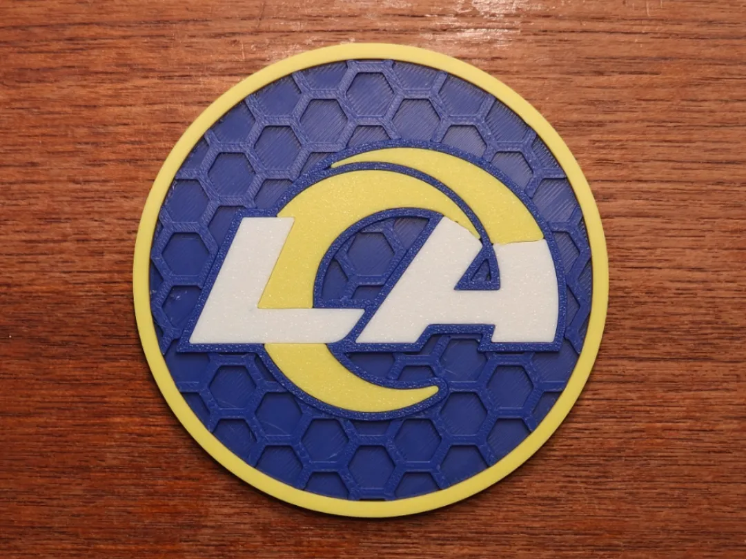 Los Angeles Rams: Hex Coaster by Alex MakerWorld: Download Free 3D Models