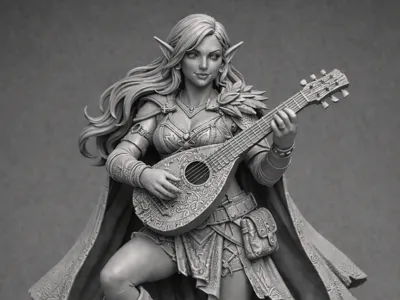 DND Female Elf Bard 