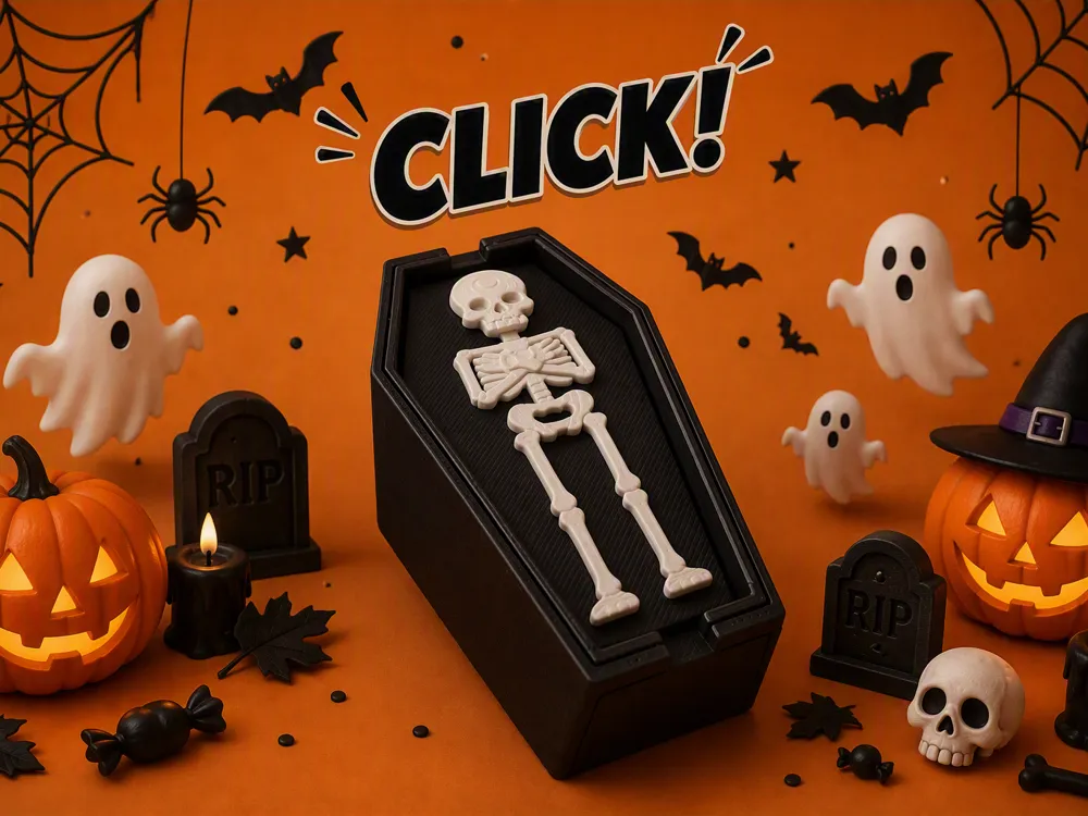 Objeto manipulable: Clickers Series - #17 Halloween - Spooky Skeleton. Referencia del modelo original.