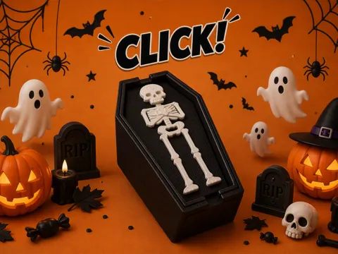 Objeto manipulable: Clickers Series - #17 Halloween - Spooky Skeleton — referencia de MakerWorld
