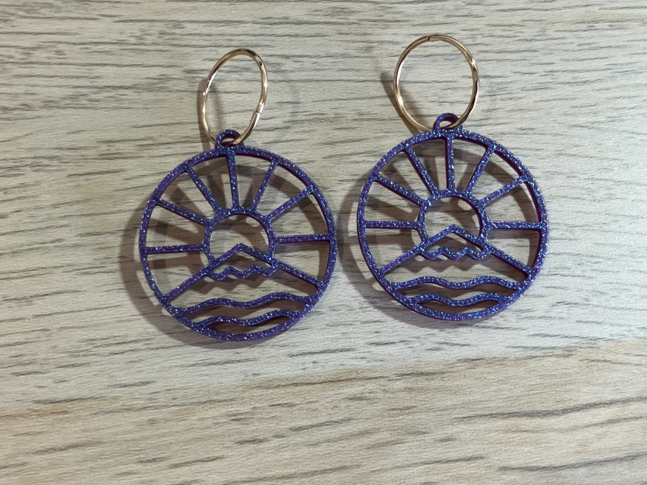 Mountain Square Hanging Earrings view 3