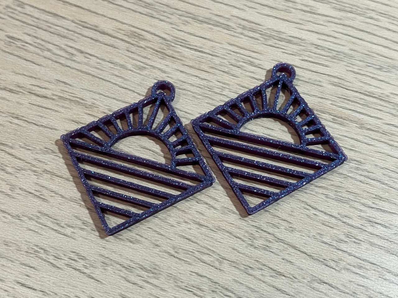 Mountain Square Hanging Earrings view 2