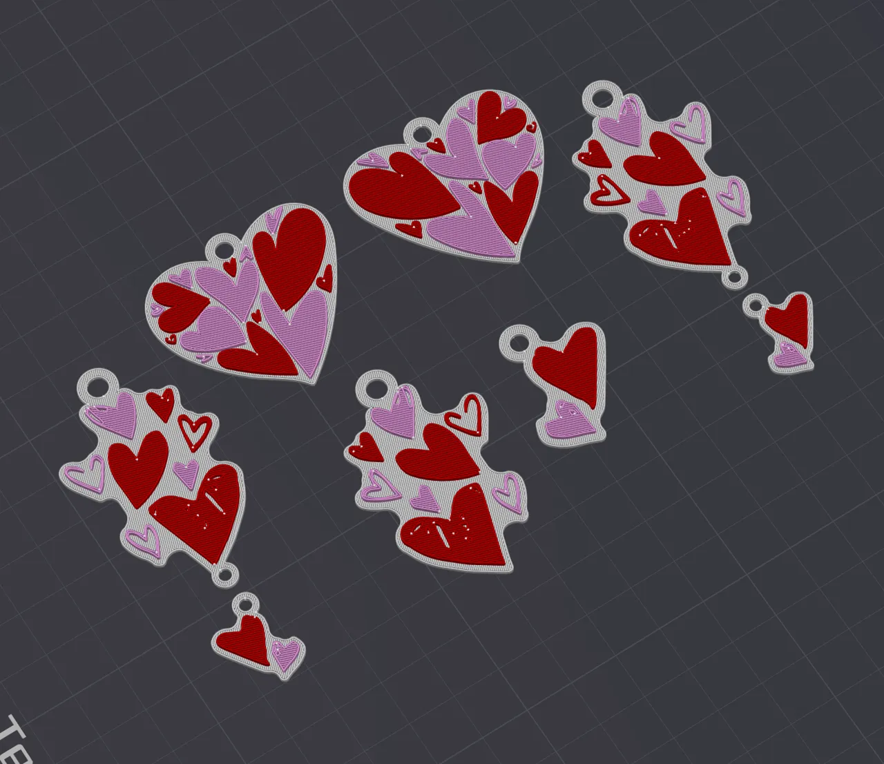 Valentine's Day Heart Earrings Set 1 view 2