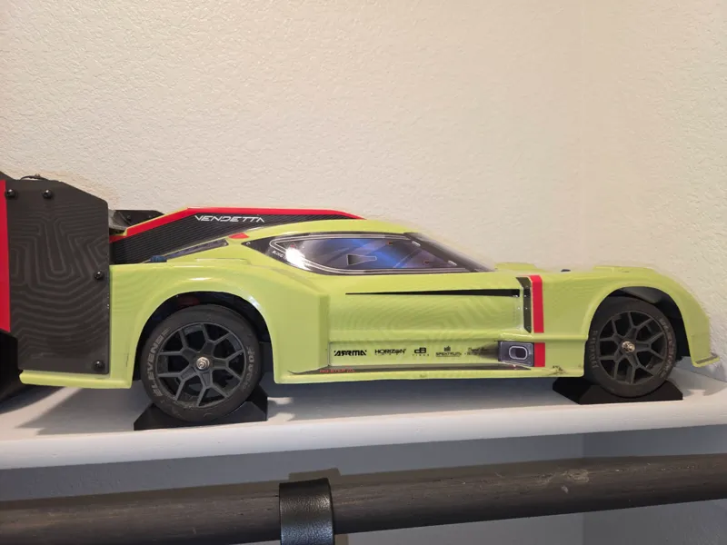 1/8 scale RC car wheel chocks and shelf protector
