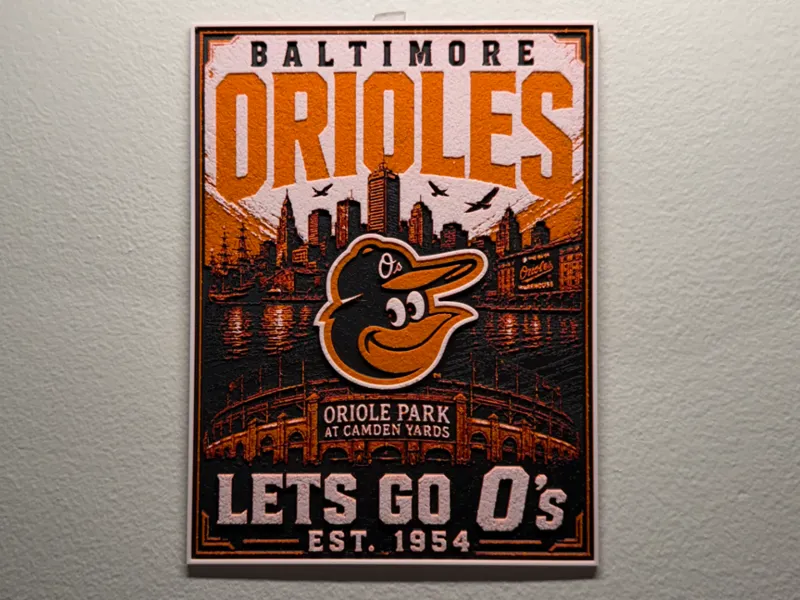 Baltimore Orioles Poster Style HueForge