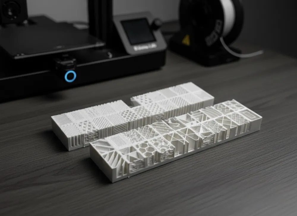 22 Infill Patterns in One Print! 3D Sample Model - Free 3D Print Model ...