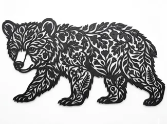 Bear Made with flowers Wall Art.