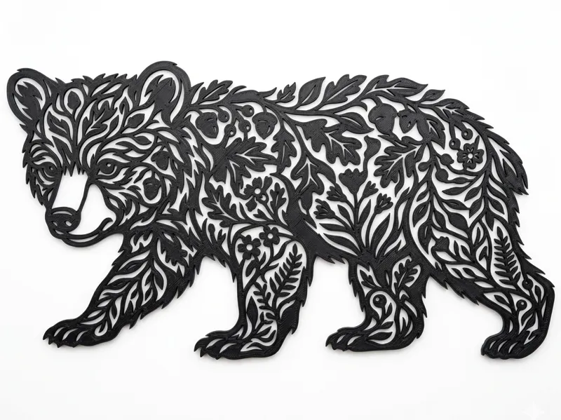 Bear Made with flowers Wall Art.