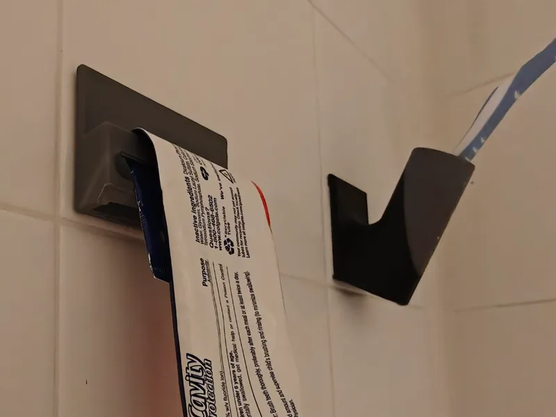 Wall-Mounted Toothbrush & Toothpaste Holder 