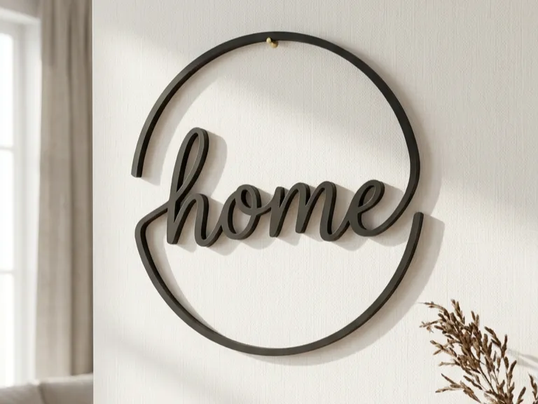Home-Ring–Schlichter Schriftzug für Wand & Eingang