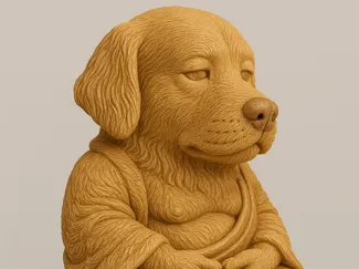 Golden Retriver Buddha Statue
