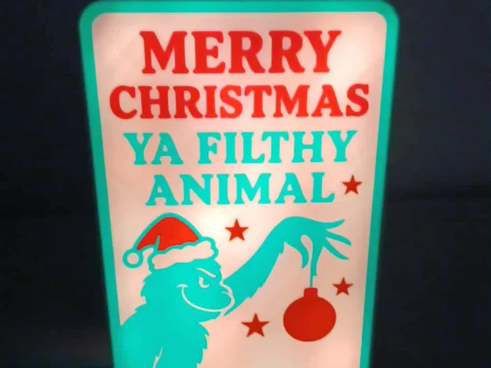 Light-Up Christmas Sign Ya Filthy Animal