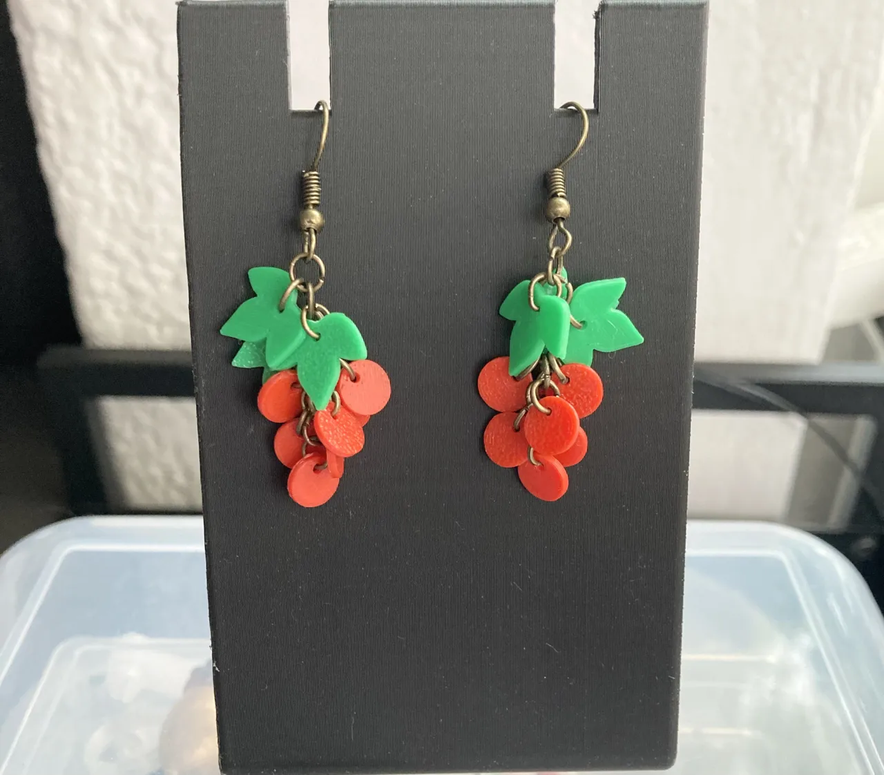 Currant berry earrings view 2