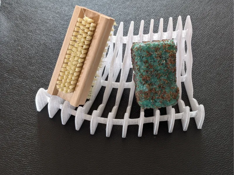 Soap dish with space for a brush