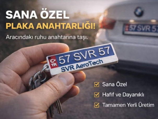 Ay/Yıldızlı Trend Araba Plakası Anahtarlık