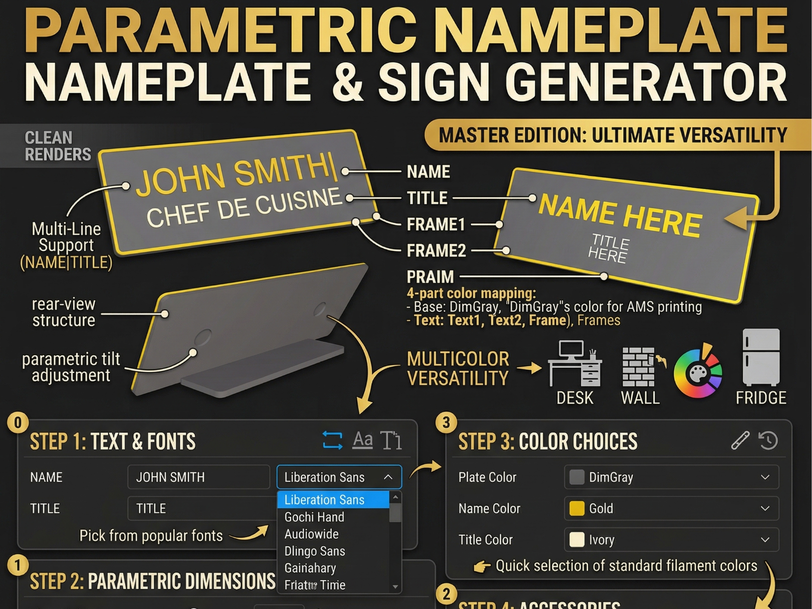 Ultimate Parametric Sign & Nameplate Generator