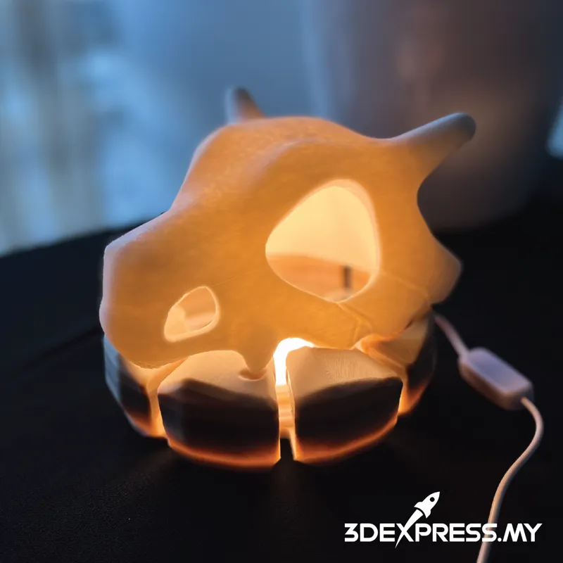 Light Up Your Space: Cubone-Inspired Lamp with Cable & Essentials Organizer [Lamp LED Kit 001]
